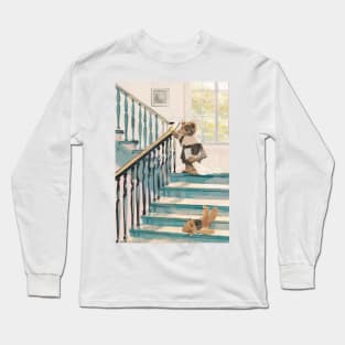 stairs with a bear Long Sleeve T-Shirt